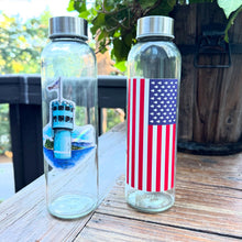 Load image into Gallery viewer, Glass Water Bottle- "Arrowhead Flag"