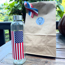Load image into Gallery viewer, Glass Water Bottle- "Arrowhead Flag"