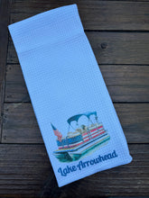 Load image into Gallery viewer, Lake Arrowhead Patriotic Pontoon Tea Towel