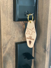 Load image into Gallery viewer, LAKE ARROWHEAD OUTLINE Leather & Velvet Keychain