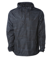 Load image into Gallery viewer, LIGHTWEIGHT PULLOVER WINDBREAKER ANORAK JACKET- BLACK CAMO
