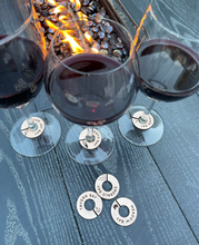 Load image into Gallery viewer, LEATHER WINE TAGS- 3 styles to choose from!