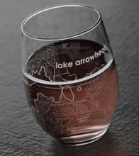 Load image into Gallery viewer, Lake Arrowhead Map Stemless Wine Glass- 15oz