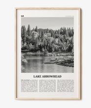 Load image into Gallery viewer, LAKE ARROWHEAD BLACK AND WHITE POSTER PRINT