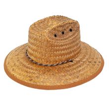Load image into Gallery viewer, GROM 'Youth' Original Lifeguard 100% Straw hat w/leather patch