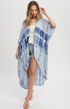 Load image into Gallery viewer, FLOWY TIE DYE COVER UP/KIMONO w/embroidered arrowhead