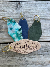 Load image into Gallery viewer, LAKE LOVER Leather & Velvet Keychain