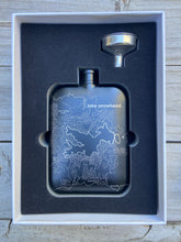 Load image into Gallery viewer, Lake Arrowhead FLASK- black + gold
