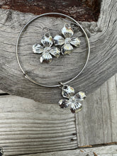 Load image into Gallery viewer, Pewter Dogwood Earrings
