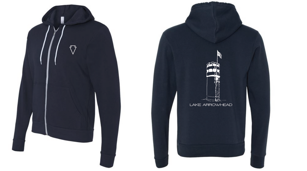 TOWER ZIP-UP HOODIE (unisex) NAVY