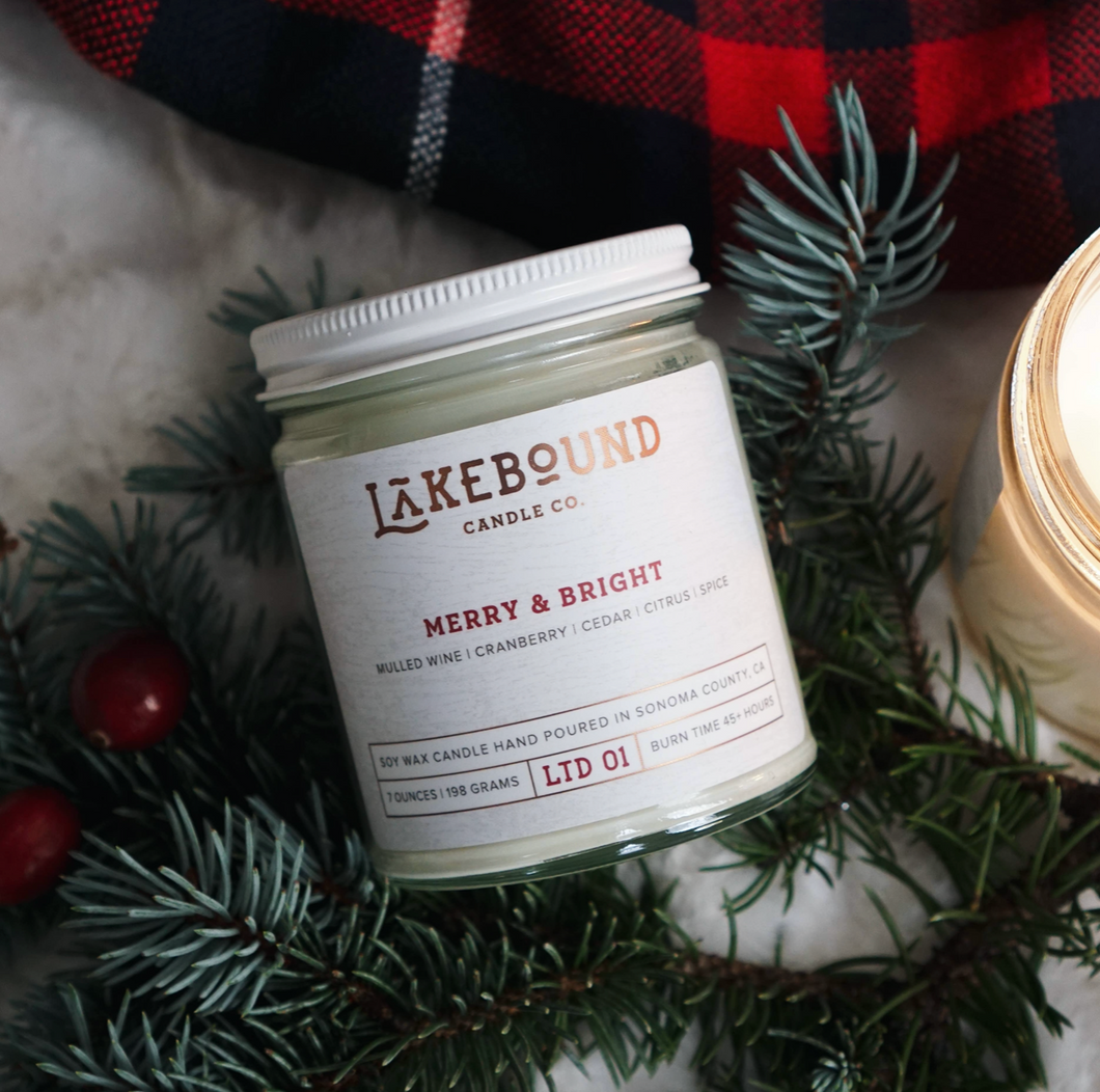 LAKEBOUND CANDLE CO: Merry & Bright Soy Candle