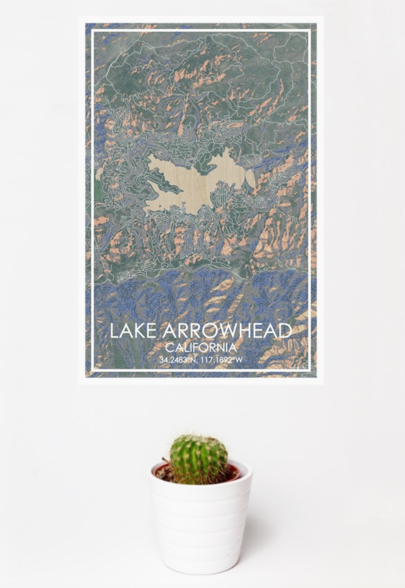 Lake Arrowhead- Map Print 'Afternoon'