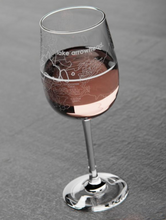 Load image into Gallery viewer, Lake Arrowhead Map Stemmed Wine Glass
