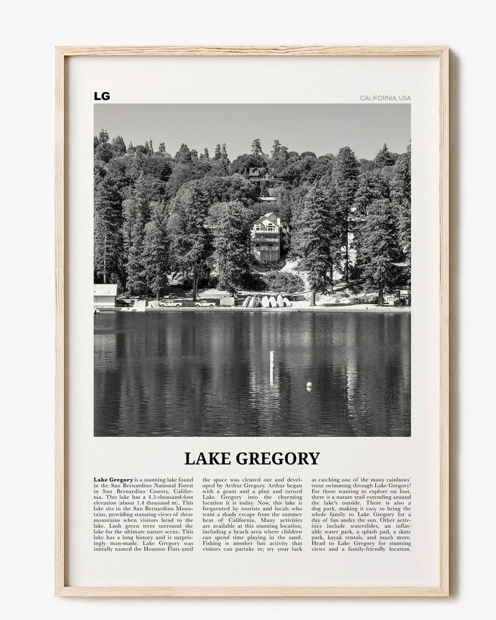 LAKE GREGORY BLACK AND WHITE POSTER PRINT