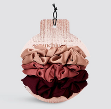 Load image into Gallery viewer, KITSCH: Holiday Satin Sleep Scrunchies- 2 COLOR OPTIONS
