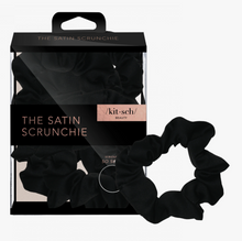 Load image into Gallery viewer, KITSCH: Medium Satin Sleep Scrunchies 5pc - Black

