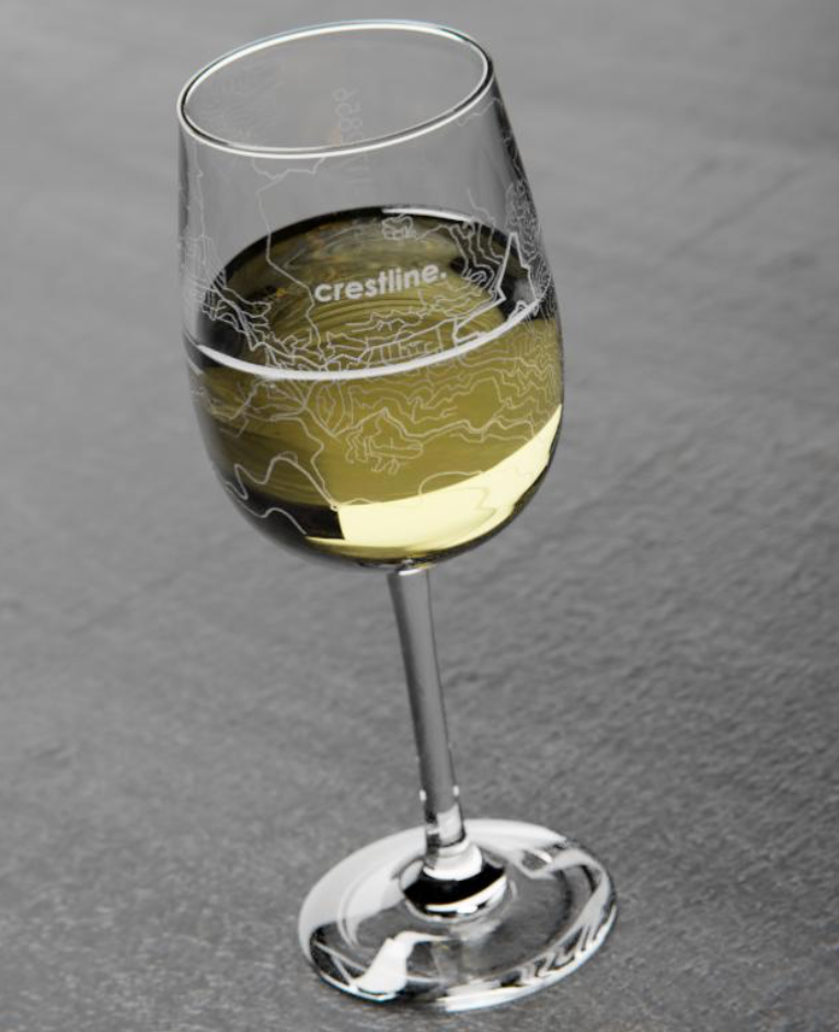 Crestline Map Stemmed Wine Glass