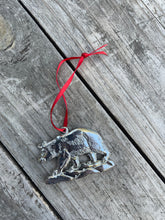 Load image into Gallery viewer, Handmade Pewter Bear Christmas Ornament
