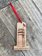 Load image into Gallery viewer, LAKE ARROWHEAD TOWER WOODEN ORNAMENT

