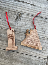 Load image into Gallery viewer, LAKE ARROWHEAD TOWER WOODEN ORNAMENT

